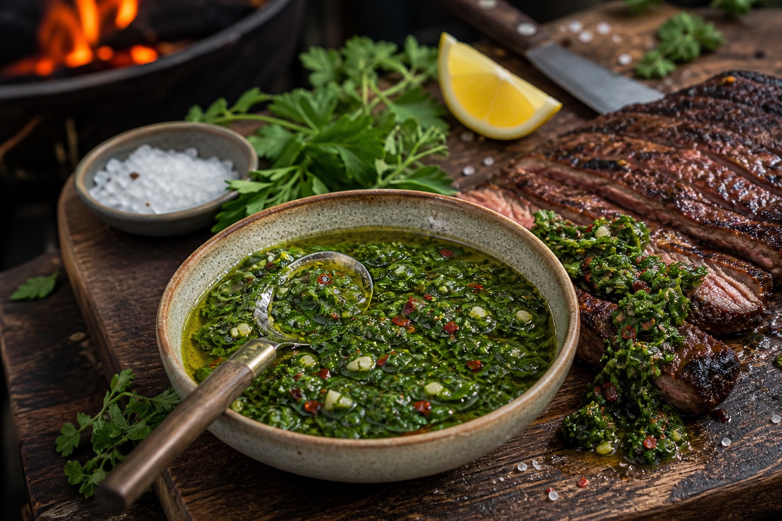 Chimichurri für Steak, Gemüse und Feuerplatte